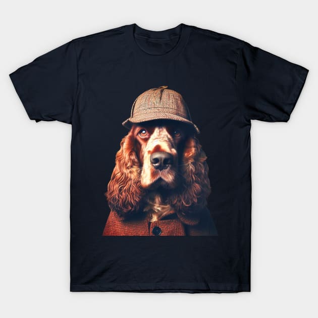 Detective Cocker Spaniel Dog T-Shirt by LizTodd